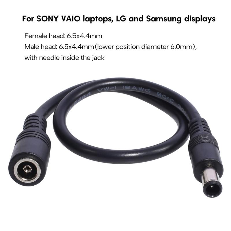 6,5x4,4mm DC-Stecker Stromkabel für Laptop-Adapter-Ladegerät-Leitung beidseitig DC6,5mmx4,4mm Verlängerungskabel