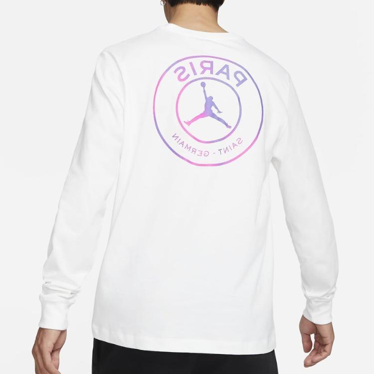 Air Jordan x Paris Saint-Germain Long-Sleeve Tee White Men Tops CZ0792-100