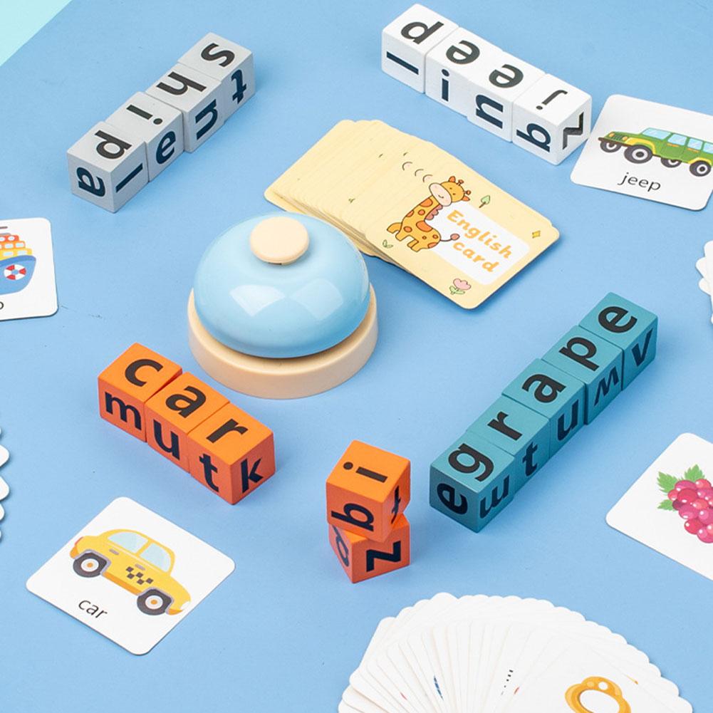 Kids English Spelling Game Parent Child Interactive Alphabets Learning Dices Toy Toddlers Early Education Word Recognition Game