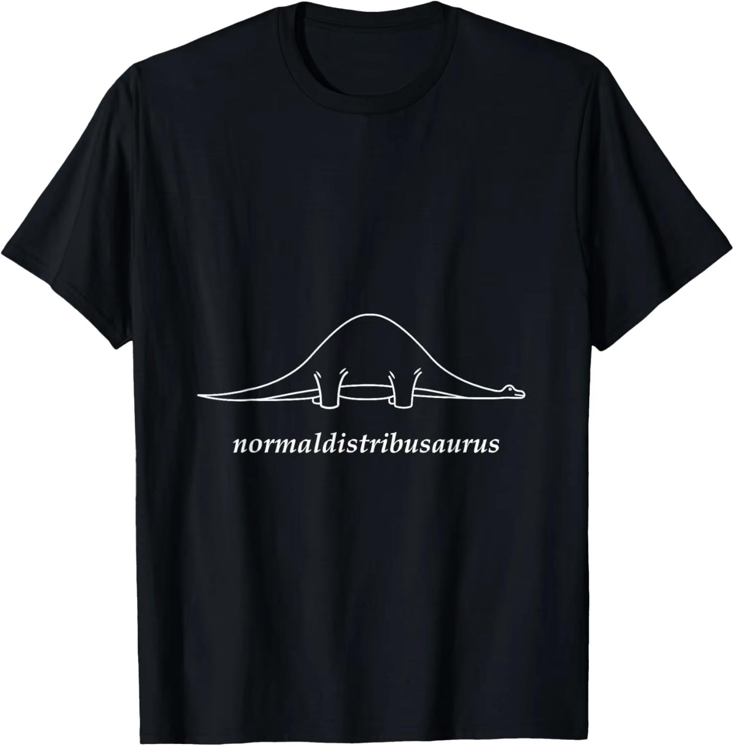Math Statistics Normal Distribution Dinosaur Geek Tshirt Print Original Design Gifts T Shirts Funny Shirt Camiseta Hombre 2026 S
