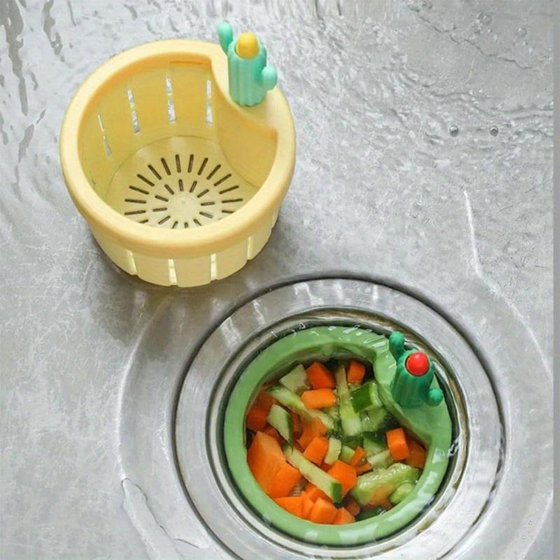 Kitchen Sink Filter Cartoon Cactus Design Floor Drain Hair Stopper Bath Catcher Sink Strainer Easy Cleaning Clog-free Stopper
