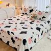Niedliches Milchkuh Spannbettlaken Einzelbett King Cartoon Bauernhoftier Bettlaken Set für Mädchen Teenagerzimmer Dekor Kawaii Bettbezug mit 2 Kissenbezügen