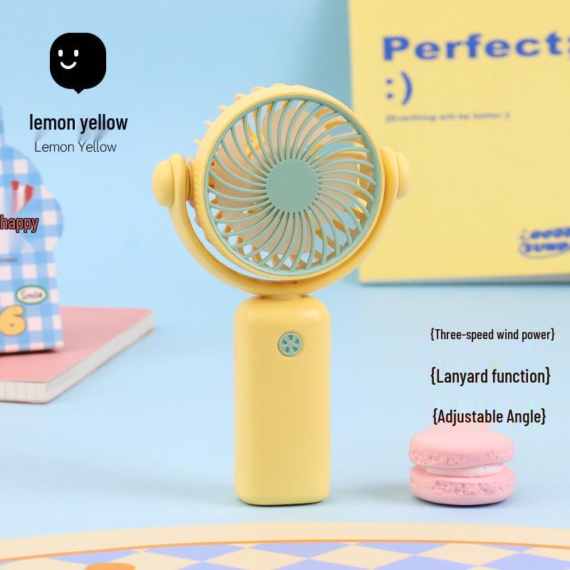 Macaron Colors USB Rechargeable Handheld Mini Fan - Rotating Portable Electric Fan Gift Factory Direct Sale