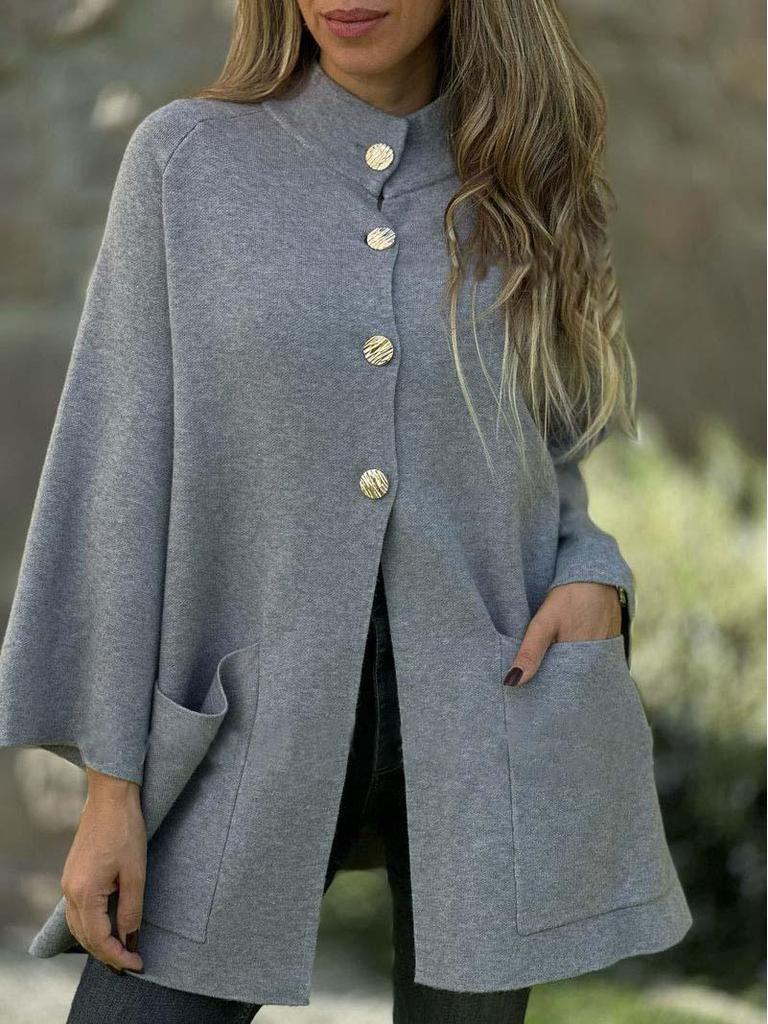 2025 European & American Autumn/Winter Women's Fashion Woolen Coat: Single-Breasted Casual Cardigan