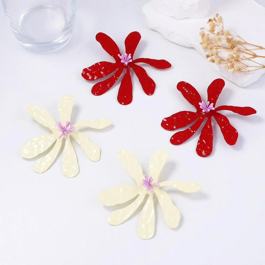 2025 New ZAA Charm Women Jewelry Luxury Enameled Metal Flower Earrings Trend Casual Holiday Party Accessories Elegant Girl Gifts