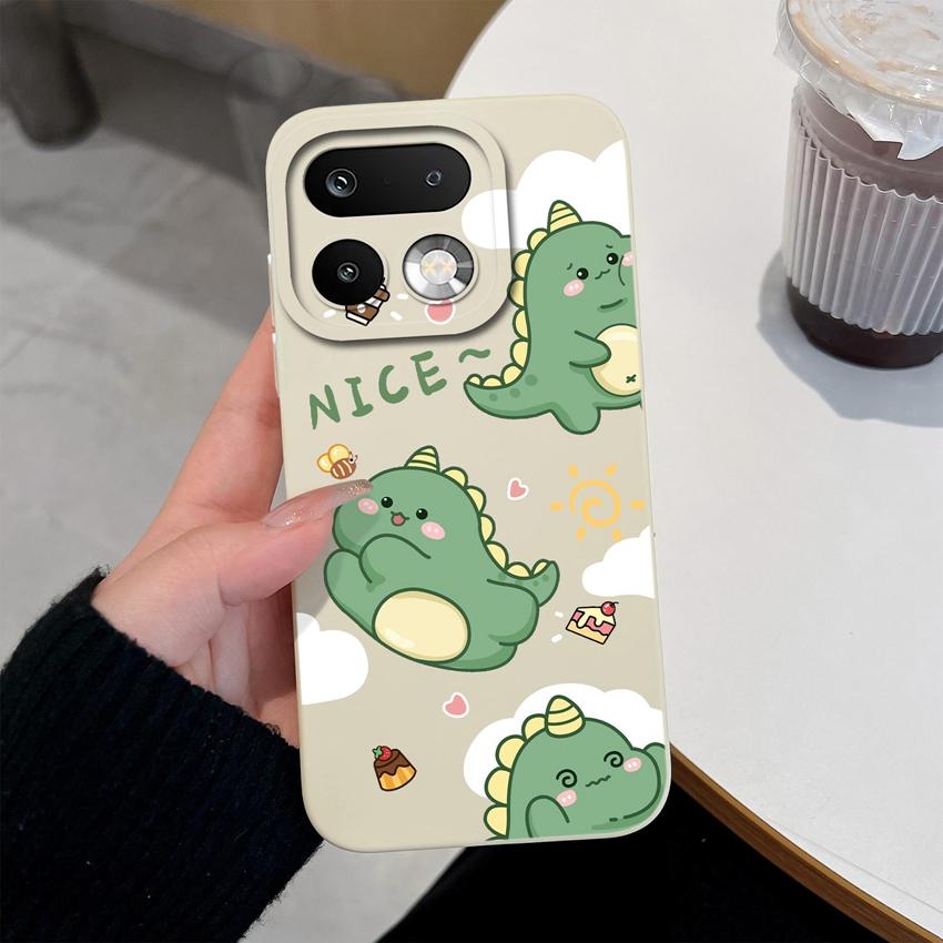 For Oppo Realme 16 14 15 Pro Plus C85 OPPO Reno 15 Pro 15F A6X Phone Case Lovely Dinosaur Camera Coverage Lightweight Soft Liquid Silicone Back Covers