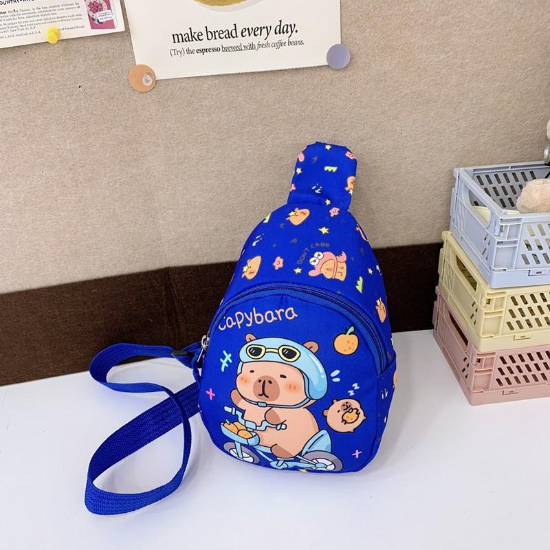 School Bag Cartoon Love Breast Bag New Simple Kapibara Printed Children's Change Bag Oblique Batch