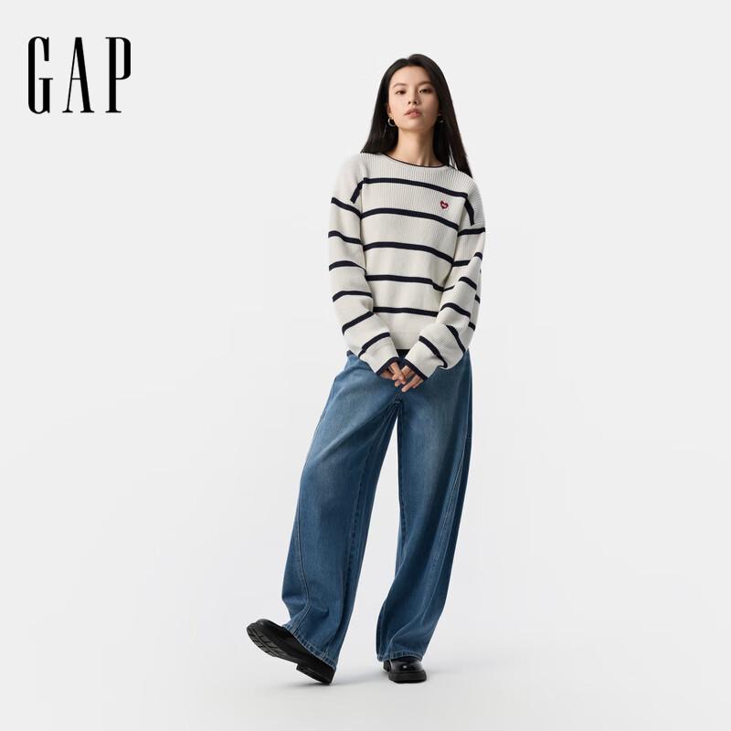 

Gap Women s Cotton Heart Logo Contrast Stripe V-Neck Knit Sweater XL (175/92A)