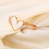 Plated Real Gold French White Love Ring Niche Design Cold Wind Does Not Fade Ring