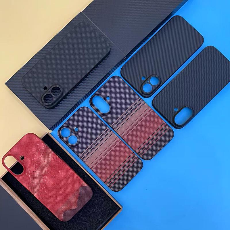 Apple iPhone 17 Ultra-thin Kevlar Case with Magnetic Suction, Alloy Frame, Aramid Fiber, and Half-wrapped Design