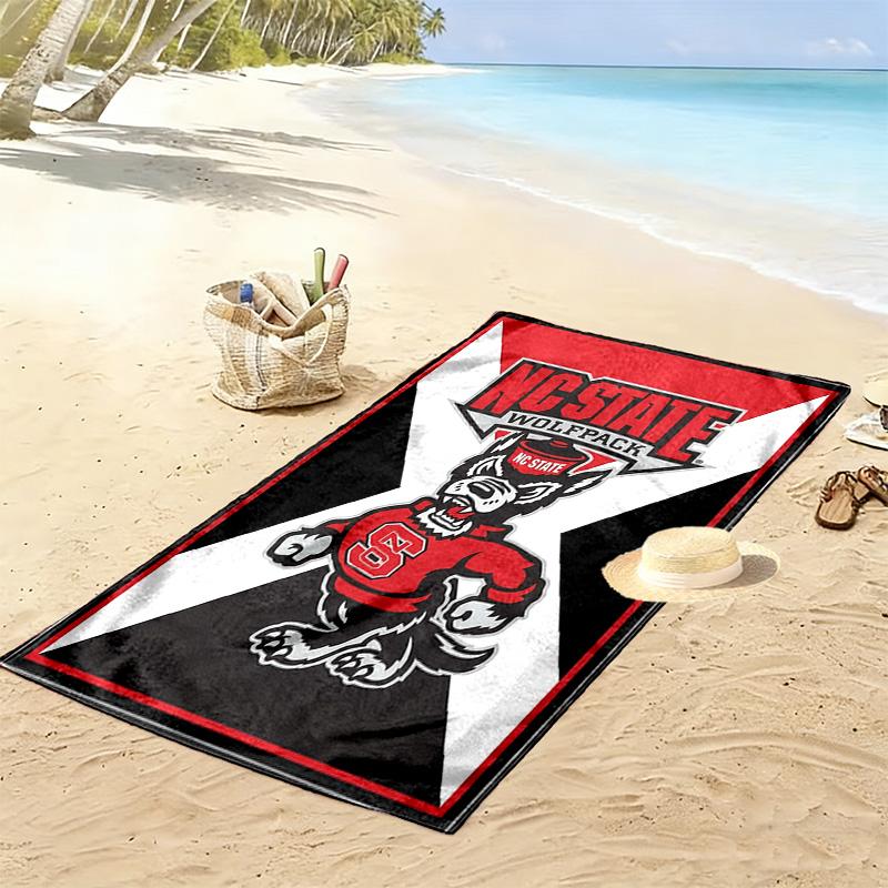 Serviette de plage Wolfpack de l'État de Caroline du Nord, Grande Serviette Douce à Séchage Rapide pour Plage Camping Natation