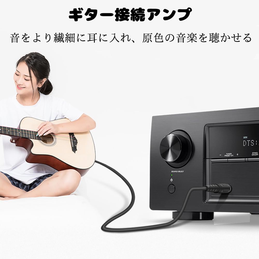 GLOWZEN Shielded GuitarBass Cable, 6.35mm, for Connecting Mixers, Guitars, Amplifiers, Speakers, etc. (3M)