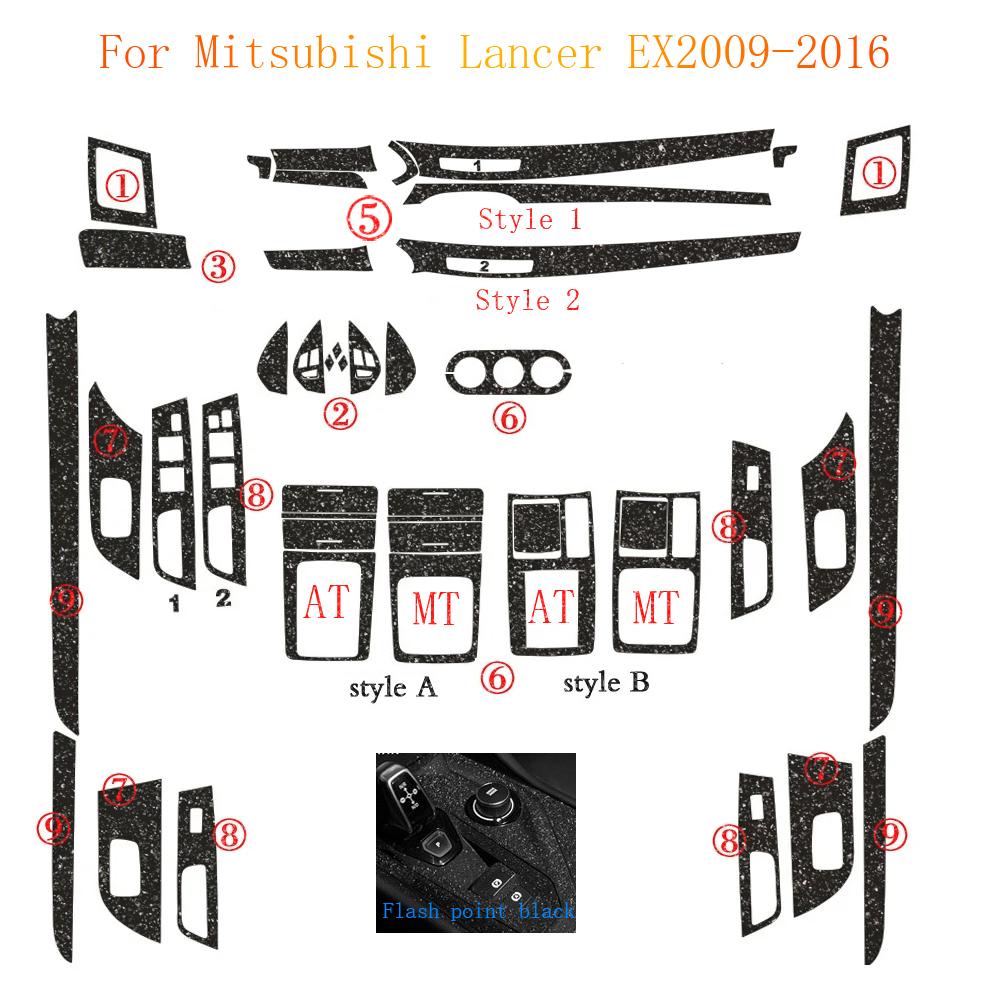Für Mitsubishi Lancer EX 2009-2016 Innenraum Zentrales Bedienfeld Türgriff Kohlefaser Aufkleber Decals Autostyling Zubehör