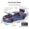 1/32 Nissan GTR R34 Skyline Supercar Alloy Metal Diecast Car Model Sound & Light Holiday Boyfriend Gift Collect Hobby Ornaments