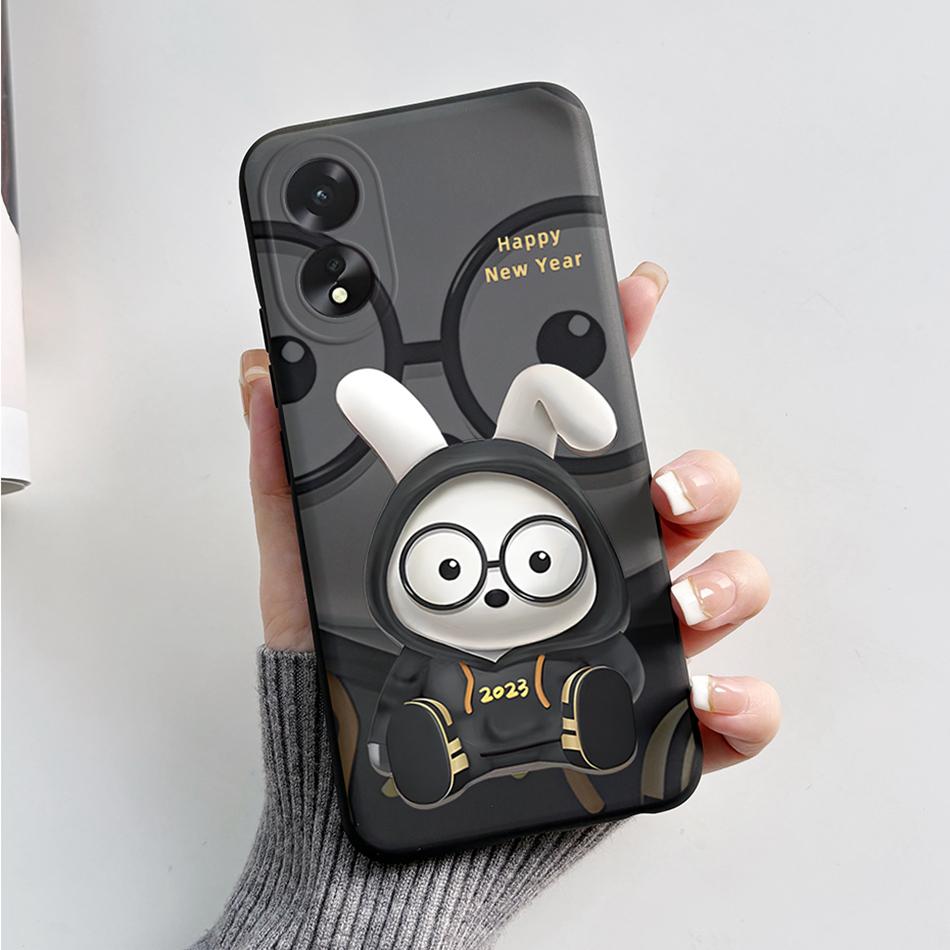 For Oppo A18 A38 Case Cute Bear Frog Cartoon Soft Silicon Phone Case For Oppo A38 4G A 38 OppoA38 CPH2579 6.56" Back Cover Capas