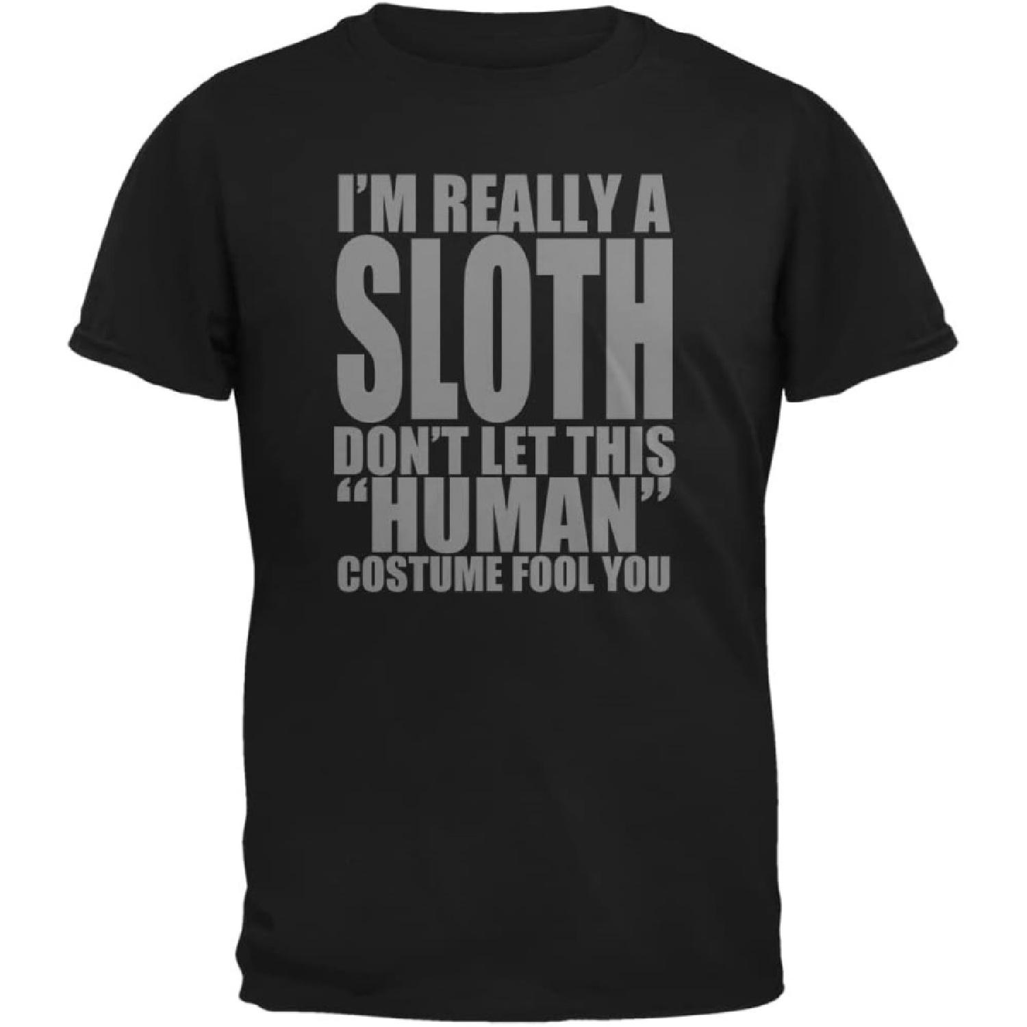 Animal World Halloween Human Sloth Costume Mens T Shirt Black X-LG XXXXXL разноцветный