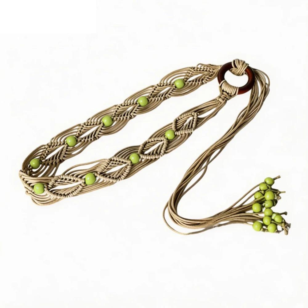 Bohemian Style Female Waist Rope Wax Rope Ethnic Style Waist Chain Dress Waistband  for Women
