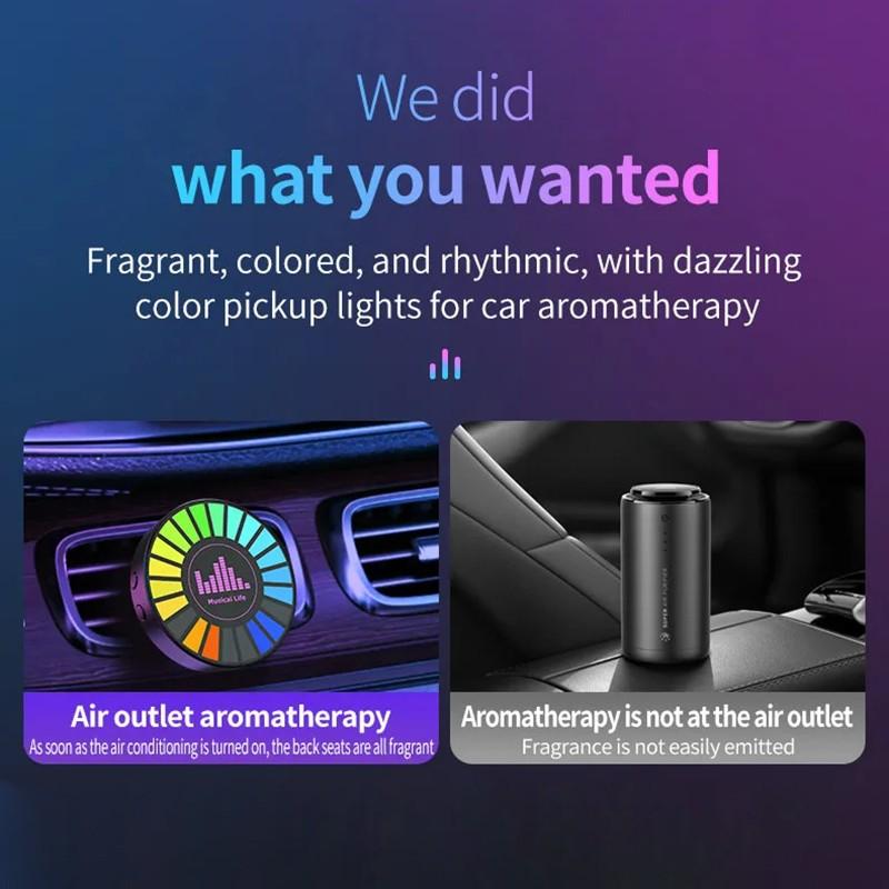 2-in-1-Auto-RGB-Atmosphären-Musiklicht und Auto-Aromatherapie, sprachgesteuertes Pickup-Licht, dekoratives Desktop-Licht
