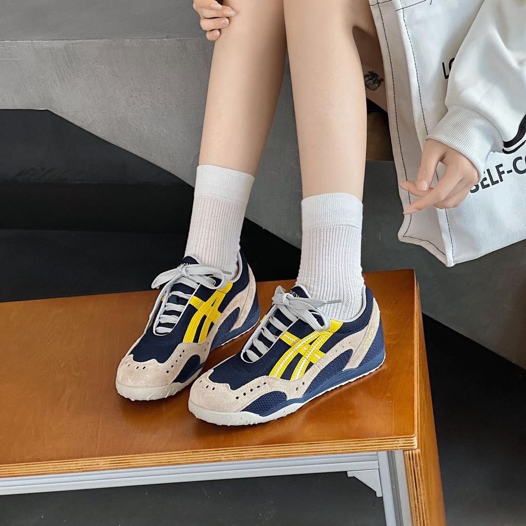 Autumn new leather retro platform casual sports women's shoes versatile waffle