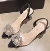 Fashion Spring and Autumn Fashion New Sexy Banquet Comfortable Crystal Transparent Solid Color Pointed Toe Women's High Heels Pumps