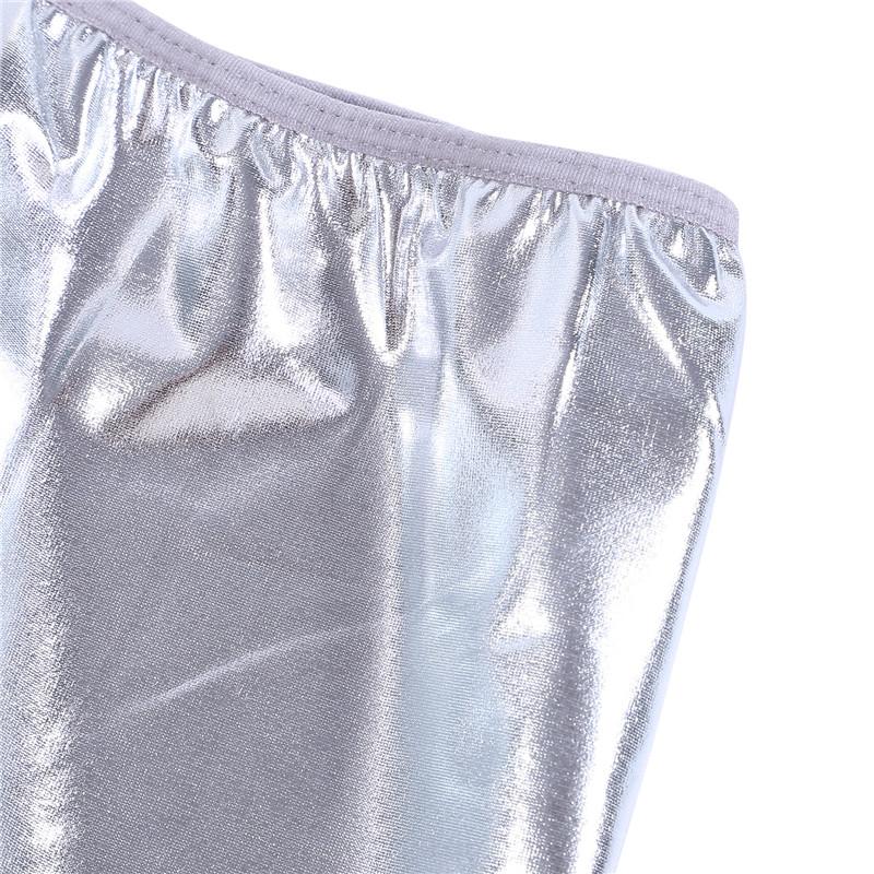 Seksowny Błyszczący PU Skórzany Gorset Body Sukienka Krótka Bez Rękawów Mini Spódniczka