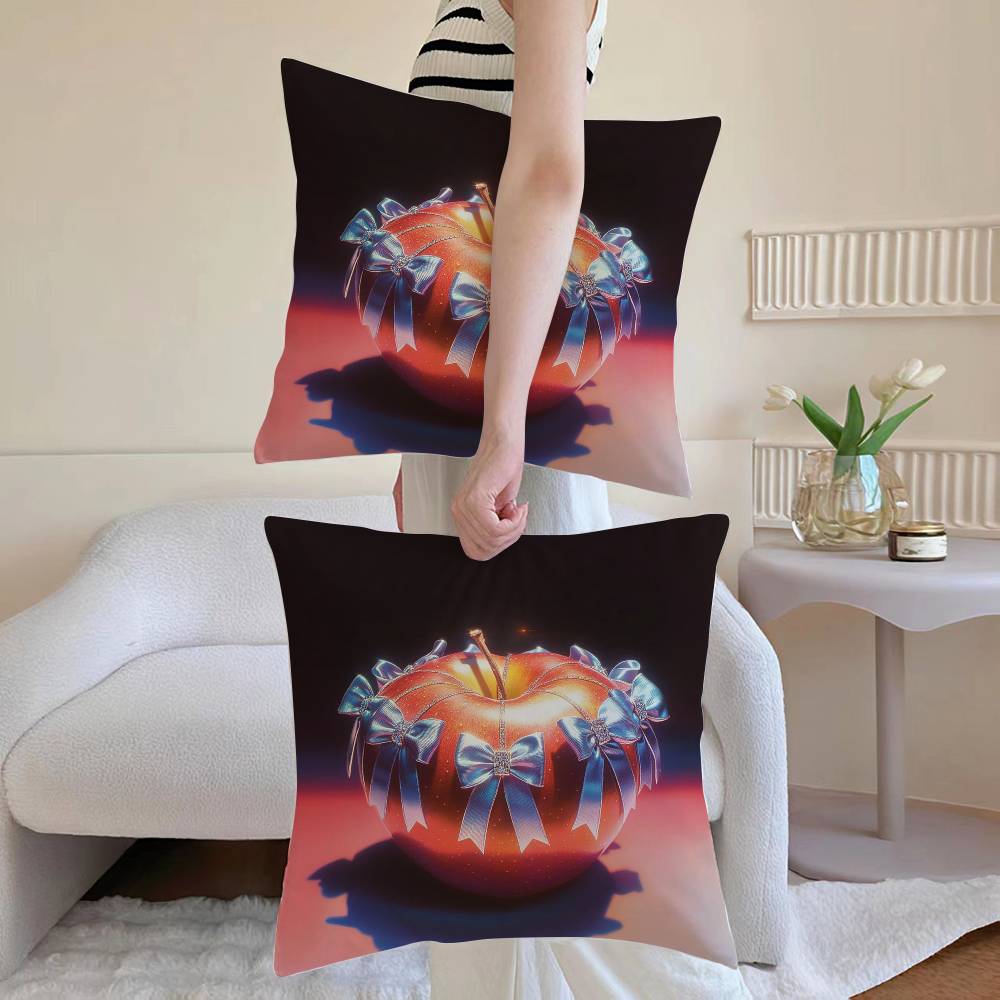 Christmas Apple Pillow Case Sofa and Living Room Decorative Cushion Covers Dust-proof and Mite-proof Invisible Zipper