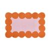Francfranc Dot Frame Mat, 80x50cm, Pink and Orange, Compatible with Underfloor Heating and Hot Carpets, Transformable Mat, Interior Carpet