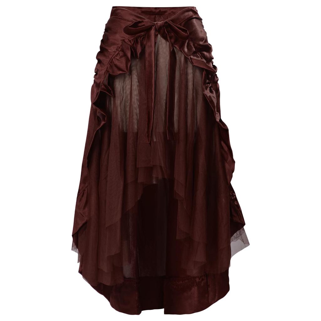 2025 Women's Retro Gothic Large-Size Irregular Crop Dance Skirt