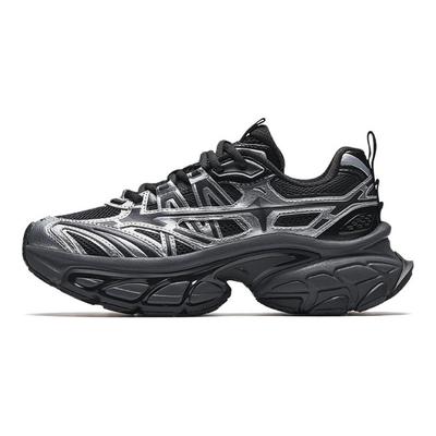 Fabric Synthetic Leather Fuyou Comfortable Fashion Wear-Resistant Lightweight Breathable Low-Top Dad Shoes Women Sneaker Black Silver 122538898-1