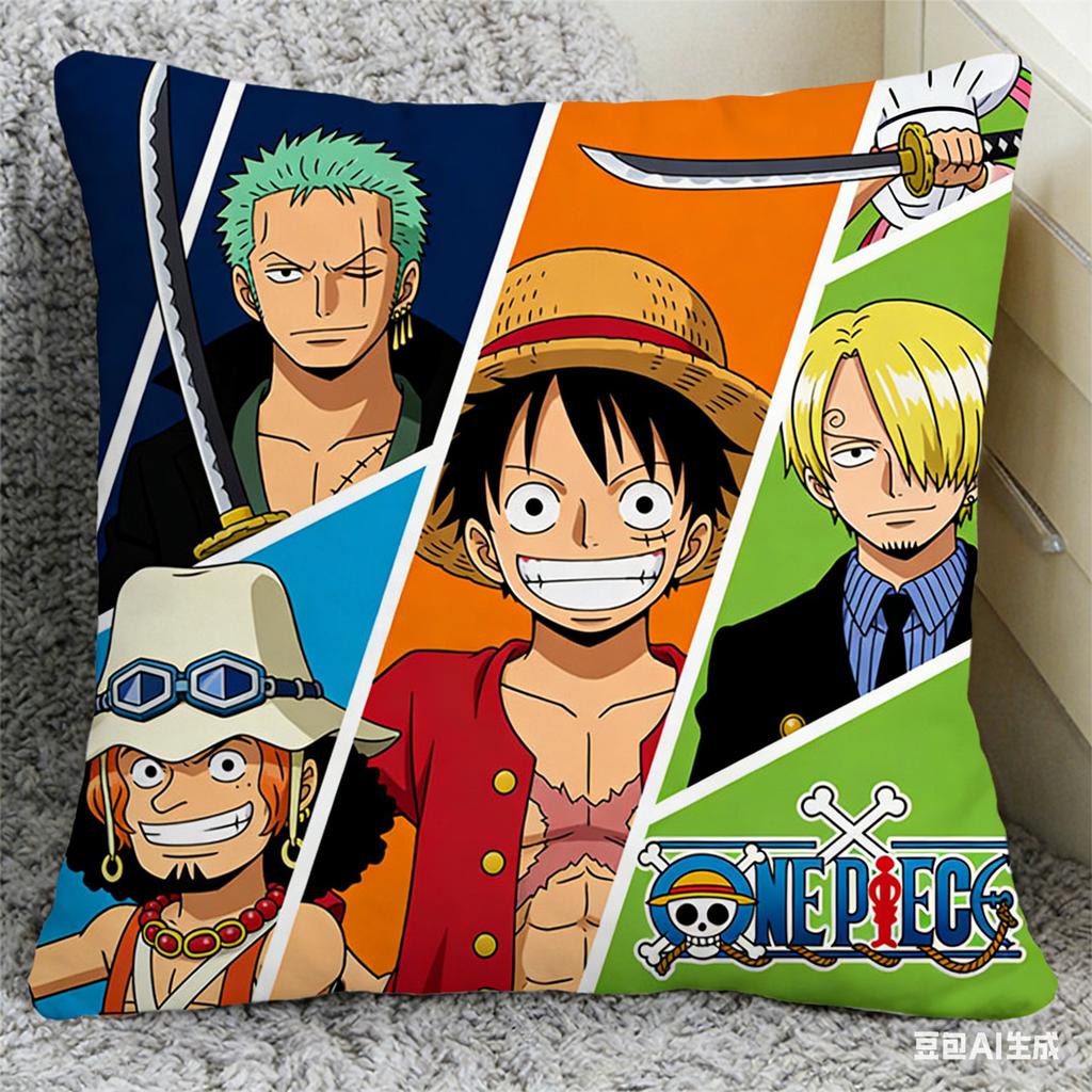 One Piece Pillow Cover Anime Fan Favorite Character Print Decorative Pillowcase for Bedroom Living Room and Anime Enthusiasts
