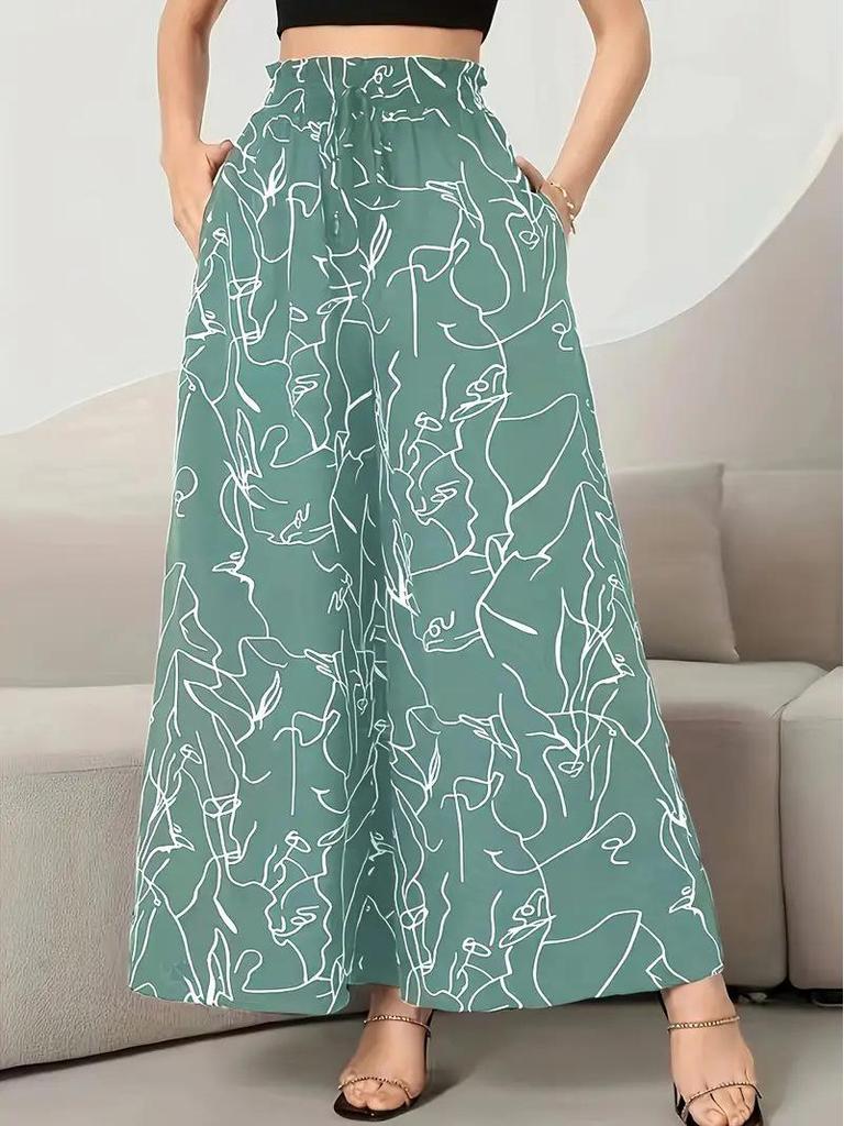 Cross-Leg High-Waisted Long Skort for Women - 2026 Summer Flowy Hem Design