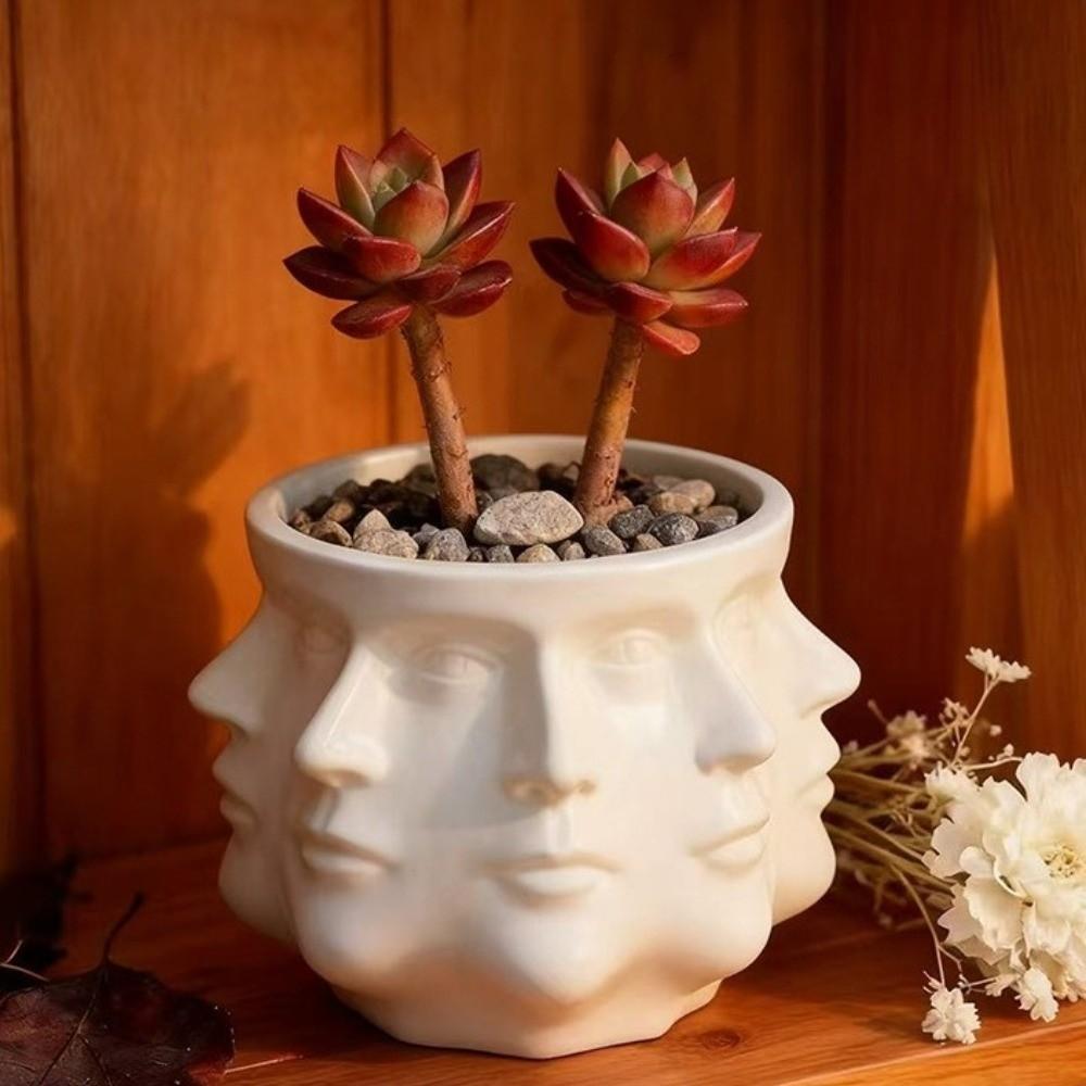 Handicrafts Abstract Flower Pot Multi Sided Face Succulent Pot Multi-Faceted Flower Pot  Gift
