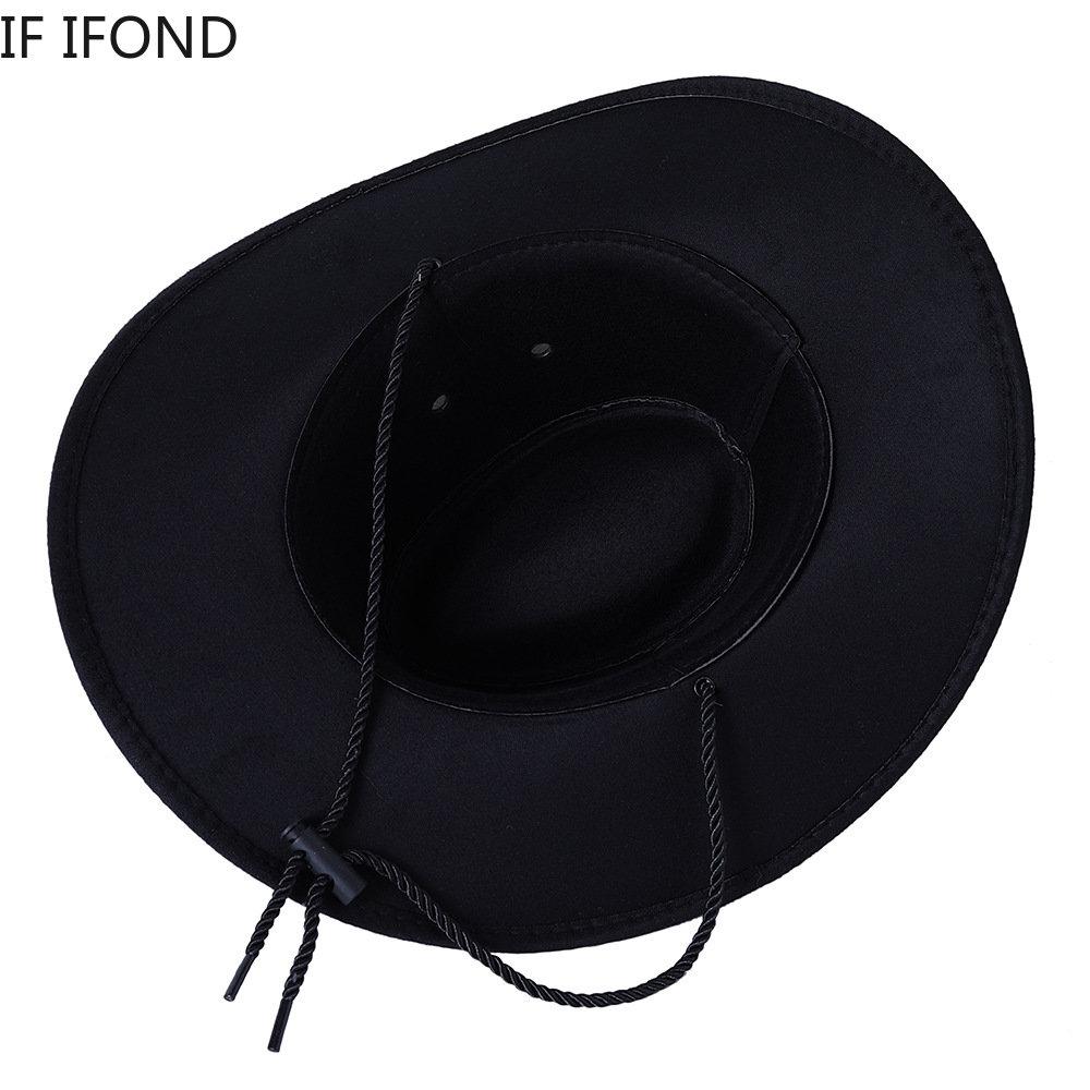 Artificial Suede Western Cowboy Hats Big-edge Gentleman Cowgirl Jazz Hat Outdoor Vacation Cap Party Cosplay Hat