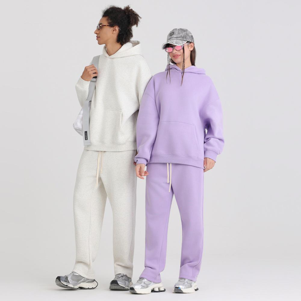 LVLV Custom | American 350g Fleece Brushed Wide-fit Zipper Hoodie with Embroidered Logo and Print Design