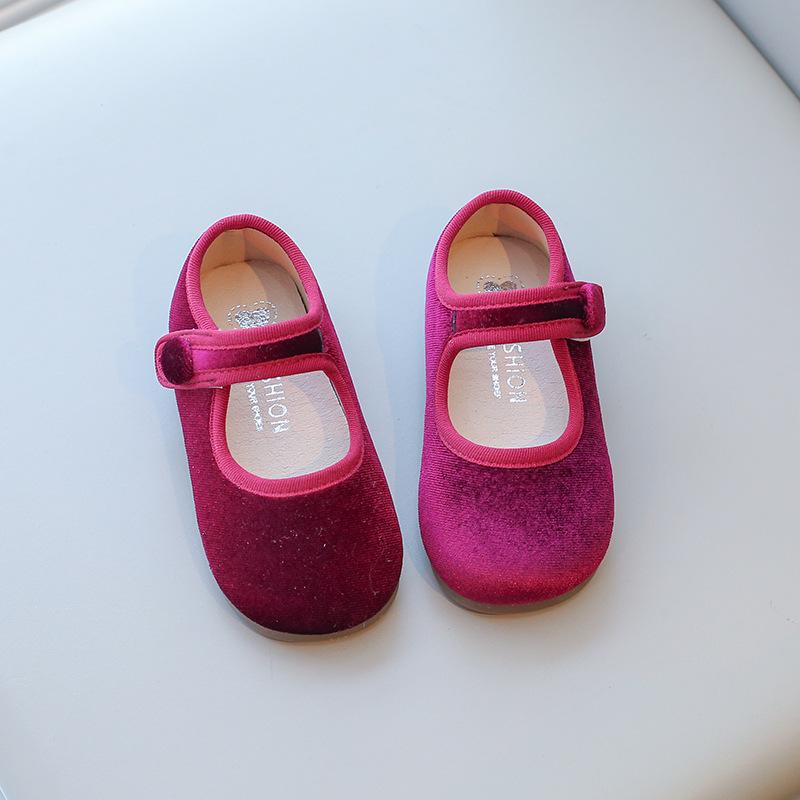 Korean Style Toddler Girls' Leather Shoes - Velvet Spring Princess Shoes