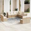 VidaXL Garden Lounge Set 11 Pcs with Beige Cushions Wicker 3217818