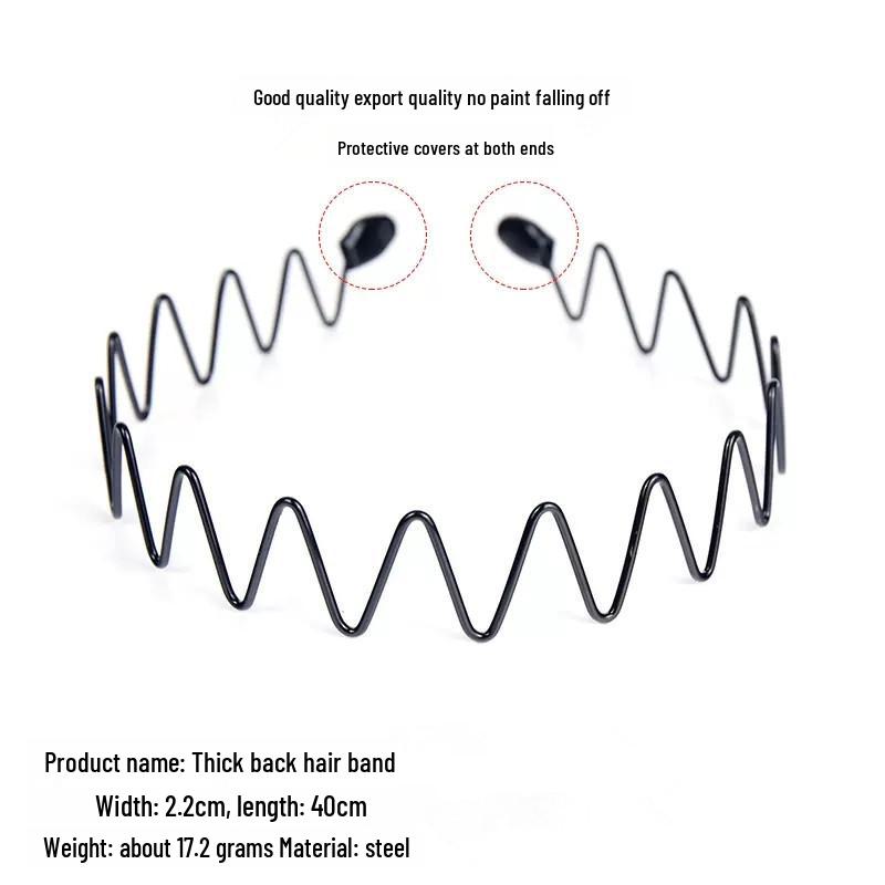 Women's Non-slip Black Headband with Teeth for Face Washing & Facial Masks