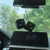 1 Pair Car Pendant Colorful Plush Dice Automobiles Rear View Mirror Charms Hanging Ornaments