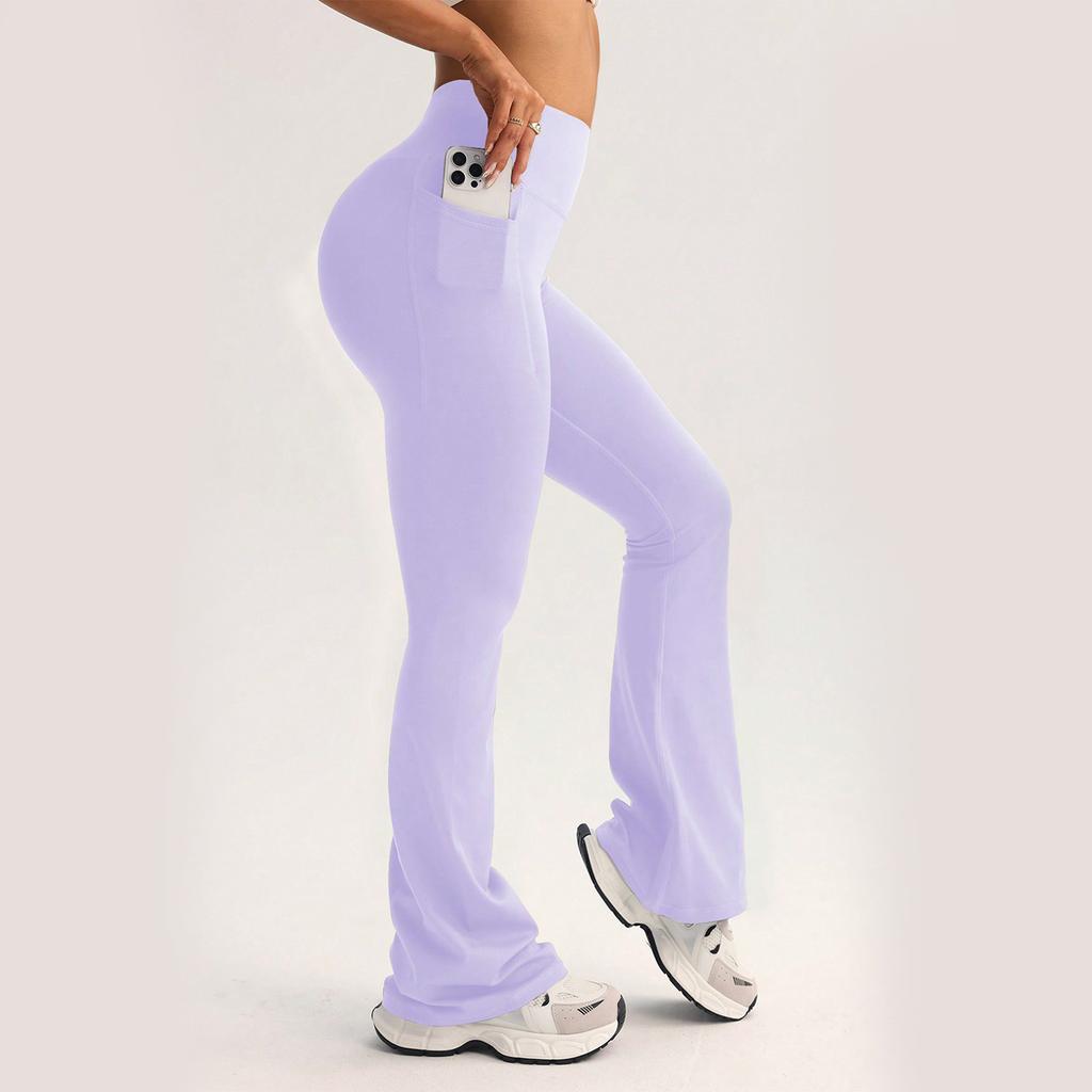 Peach Flared Pants Fitness Pants Women's Wide-leg High-waisted Yoga Pants Spring and Summer Micro-pull Women's Outer Wear