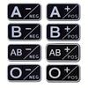 Decalques de Tipo Sanguíneo para Equipamento Tático, 8 Estilos Borracha Impermeável Patch Adesivo Conjunto, Adesivos de Identificação de Segurança Universais para Exterior