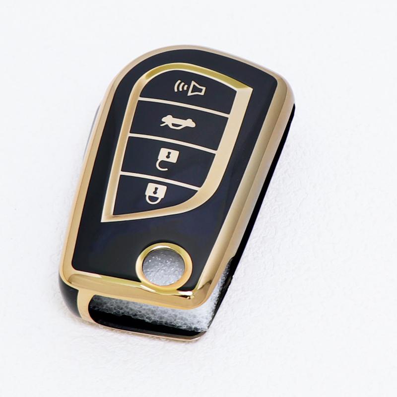 Auto Shell Holder Protector Fob For Toyota Highlander Camry RAV4 Aygo Yaris Keychain 4 Button Soft TPU Car Flip Key Cover Case
