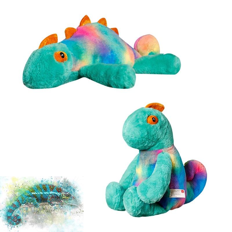 Niedliches Farbwechselndes Chamäleon Plüschtier Langhaarige Stoffechse Puppe Großhandel Geschenk Dekoration