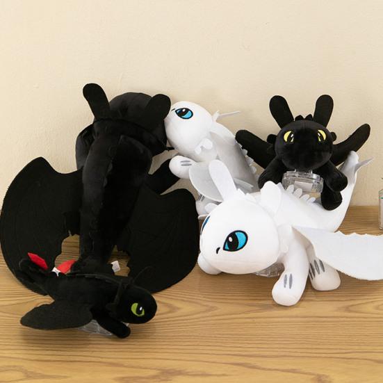 Drage plysjleketøy med bevegelige vinger Flyvende Tannløst Motorsykkel Soltak Dragedekorasjon Bilinteriørtilbehør