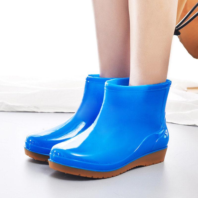 

rain shoes women s short tube fashion non-slip rain boots adult water shoes wear water boots waterproof shoes warm and cotton 41