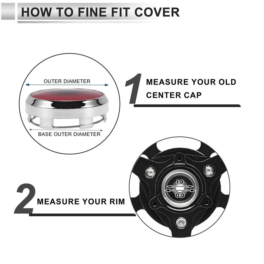 ACROPIX 4pcs Wheel Center Caps Hub Caps Rim Center Caps 61.5mm 66mm Wheel Caps
