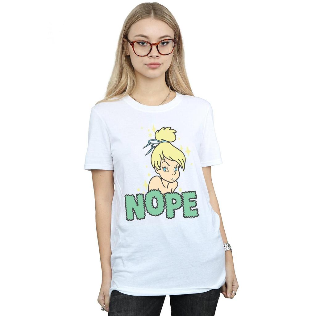 Disney Womens/Ladies Tinker Bell Nope Cotton Boyfriend T-Shirt