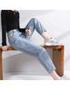 SpringSwalloow Slim Tapered Denim Cropped Straight Boyfriend Perfect for Fall Size Women's High-Waisted, High-Rise Jeans, Stylish, Ankle-Length,