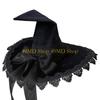 49MD Witch Pointed Hat Halloween Hat Bandage Butterfly Wizard Hat Comfortable Wear