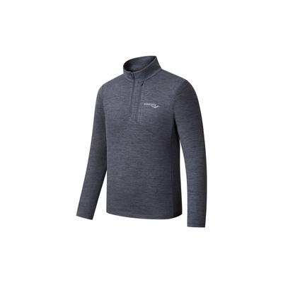 Sports Lifestyle Series Printed Stand Collar Slim Fit Long Sleeve Knit Top Men Tops Black SC2249023A-HS01