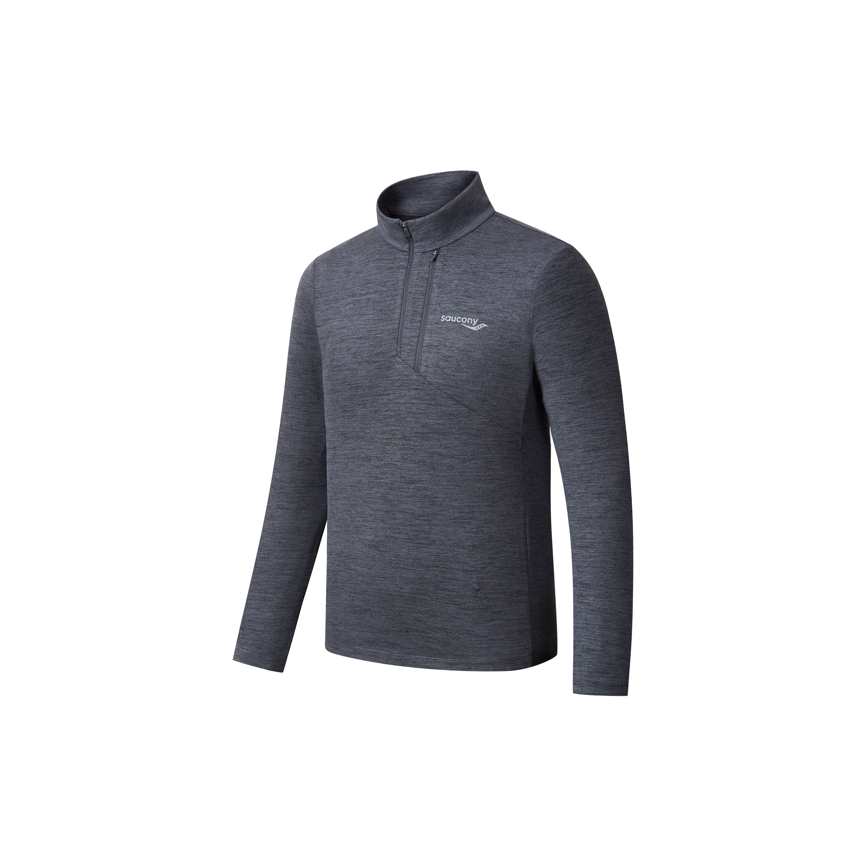 

SAUCONY Спортивный стиль Серия Принт Воротник-стойка Приталенный Топ с длинным рукавом Вязаный Мужские топы Черный SC2249023A-HS01 S